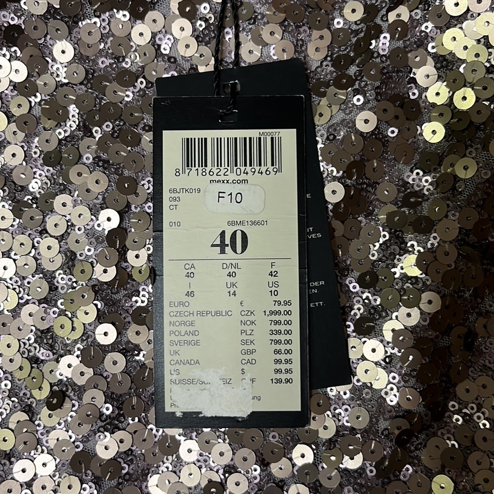 NWT Mexx Metropolitan Sequin Skirt Tulle accent.